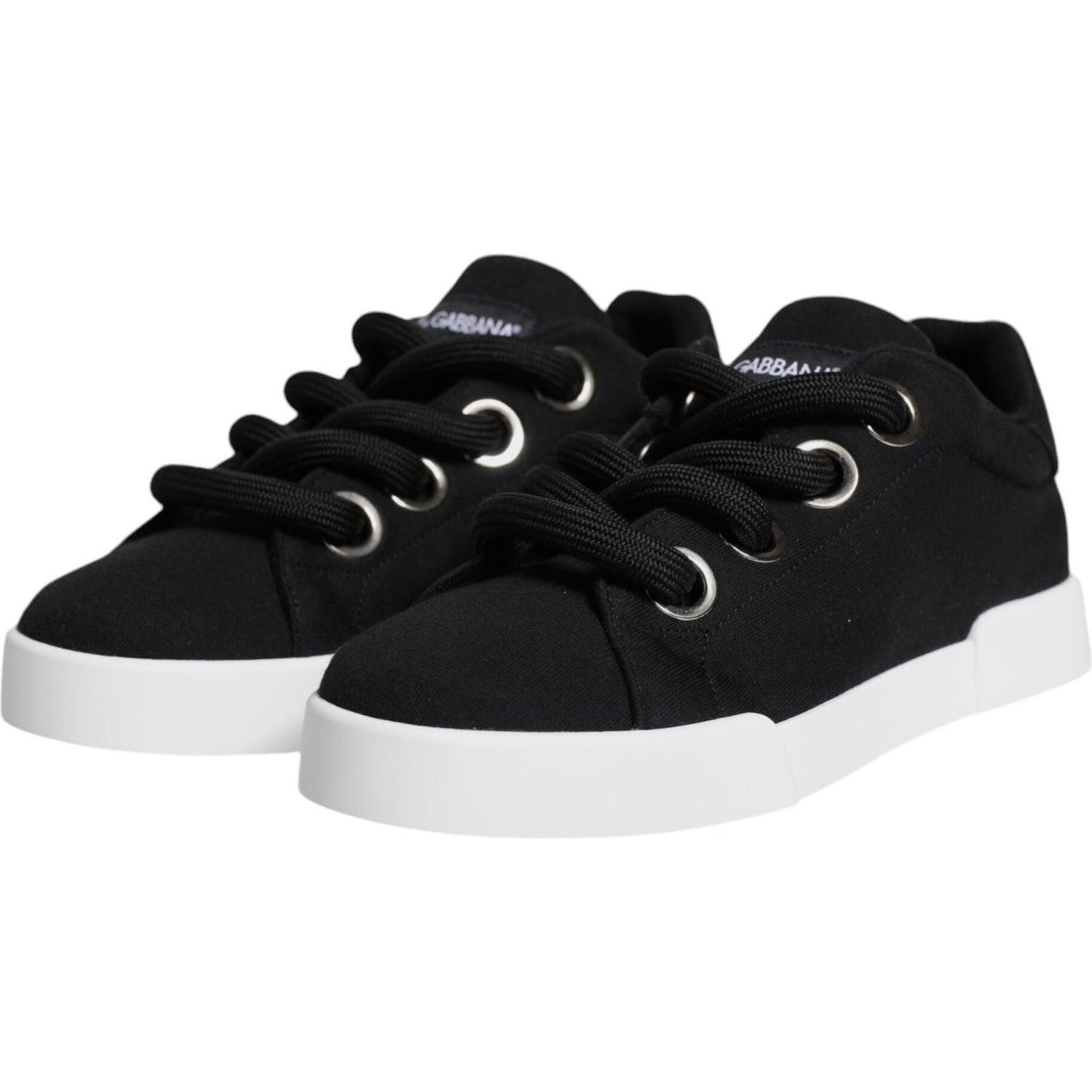 Dolce & Gabbana Black White Portofino Low Top Sneakers Shoes Dolce & Gabbana