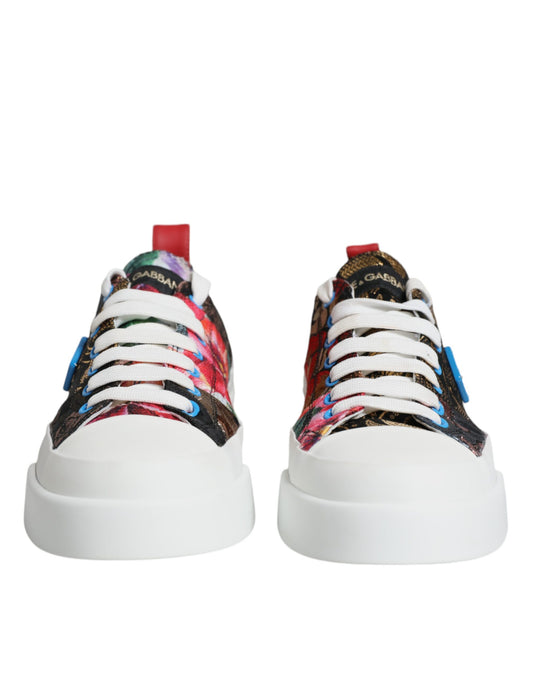 Dolce & Gabbana Multicolor Patchwork Low Top Sneakers Shoes