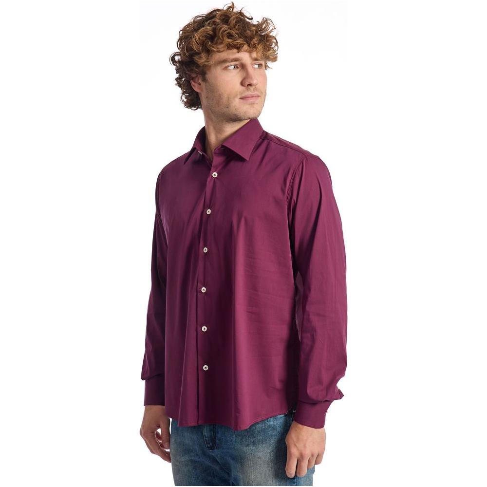 Baldinini Trend Burgundy Cotton Shirt Baldinini Trend