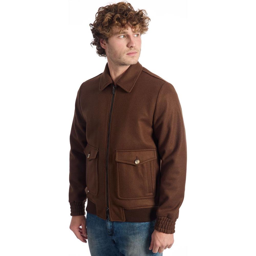 Roberto Pepe Luxury Brown Viscose Jacket Roberto Pepe Luxury