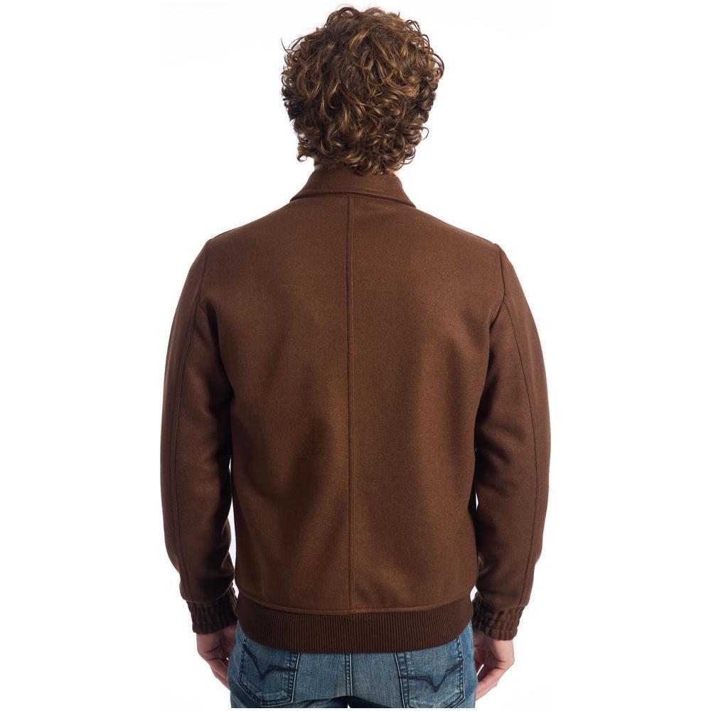 Roberto Pepe Luxury Brown Wool Men Jacket