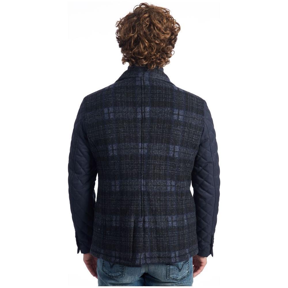 Roberto Pepe Luxury Blue Wool Men Jacket