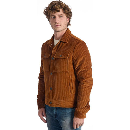 Roberto Pepe Luxury Brown Cotton Jacket Roberto Pepe Luxury