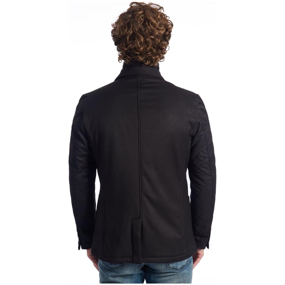 Roberto Pepe Luxury Black Polyester Jacket Roberto Pepe Luxury