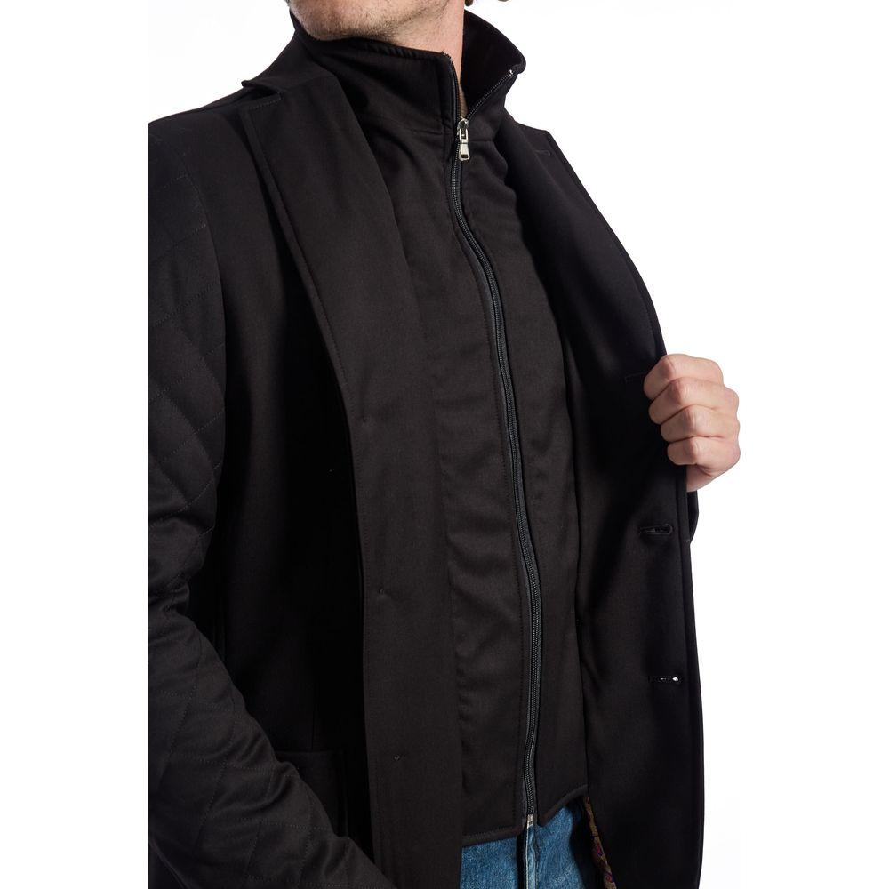 Roberto Pepe Luxury Black Polyester Jacket Roberto Pepe Luxury