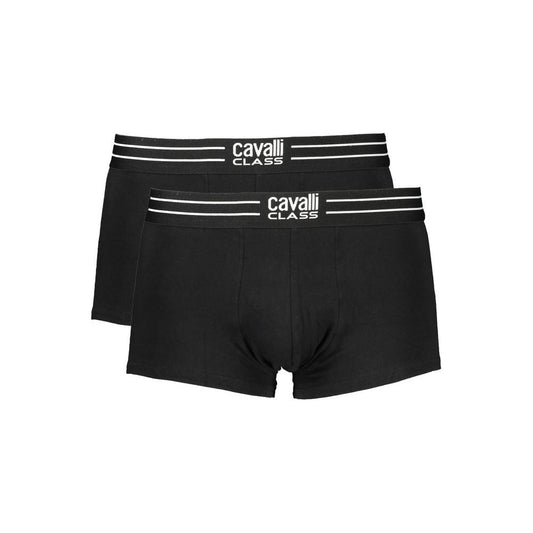 Cavalli Class Black Cotton Underwear Cavalli Class