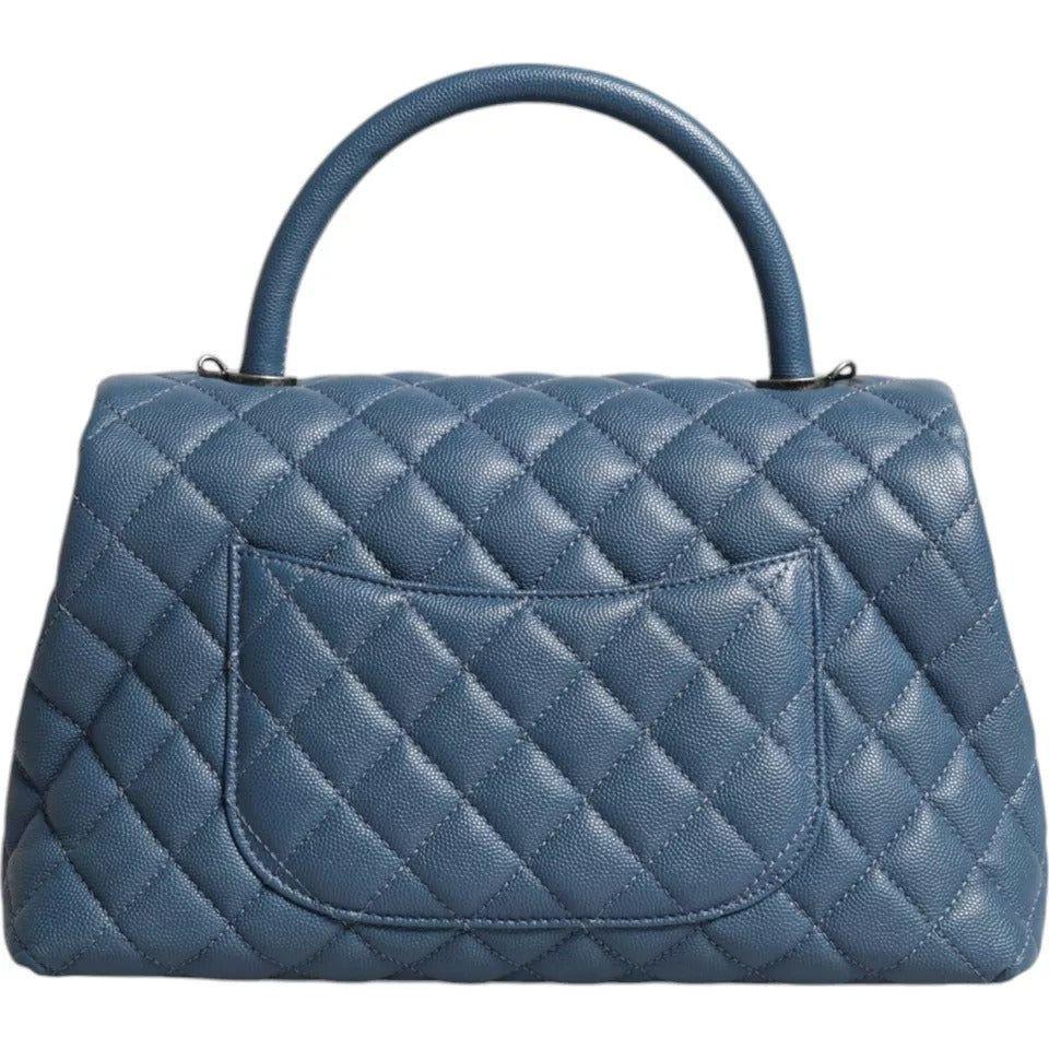 Chanel Dark Blue Flap Top Medium Coco Handle Bag Chanel