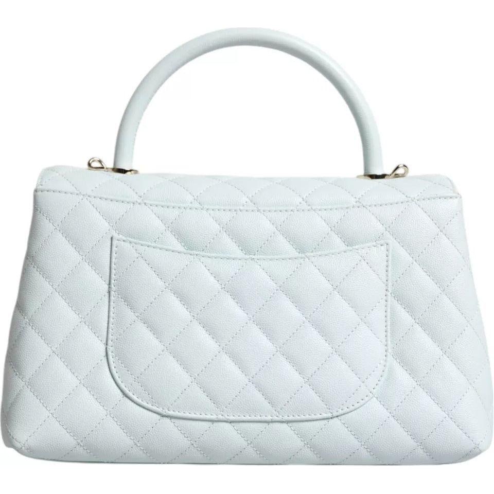 Chanel Blue Flap Top Handle Medium Robin Egg Coco Handle Bag Chanel