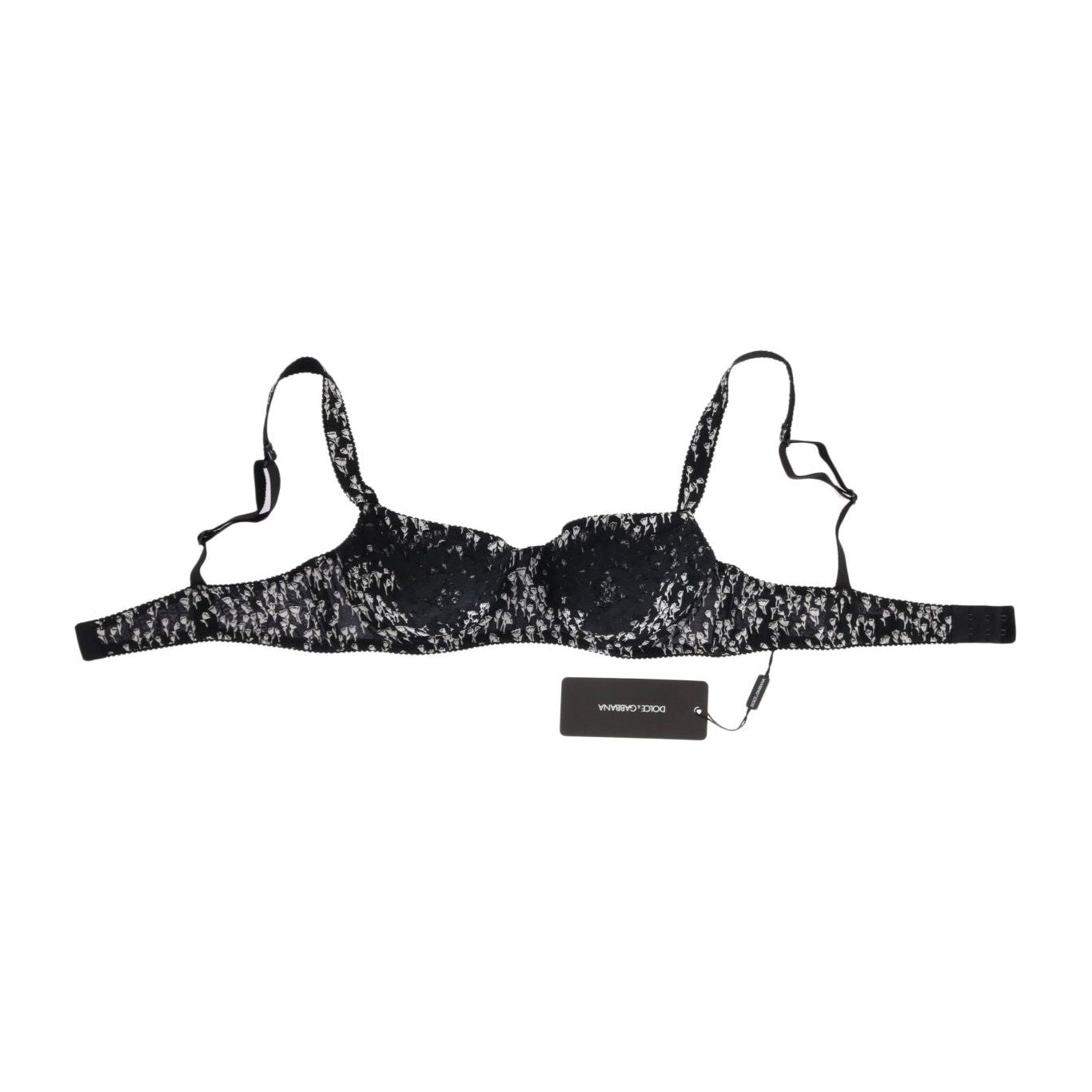 Dolce & Gabbana Elegant Black Floral Lace Silk Bra Dolce & Gabbana