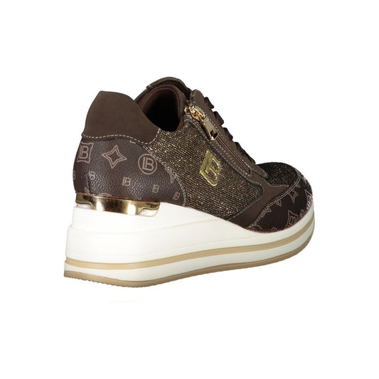 Laura Biagiotti Brown Polyester Sneaker Laura Biagiotti