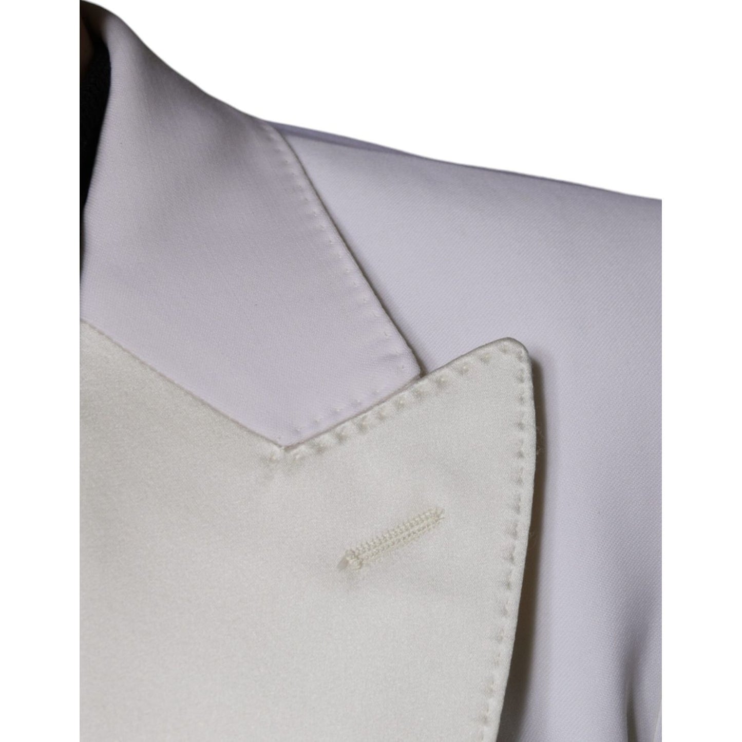 Dolce & Gabbana Off White Wool Single Breasted Dress Blazer