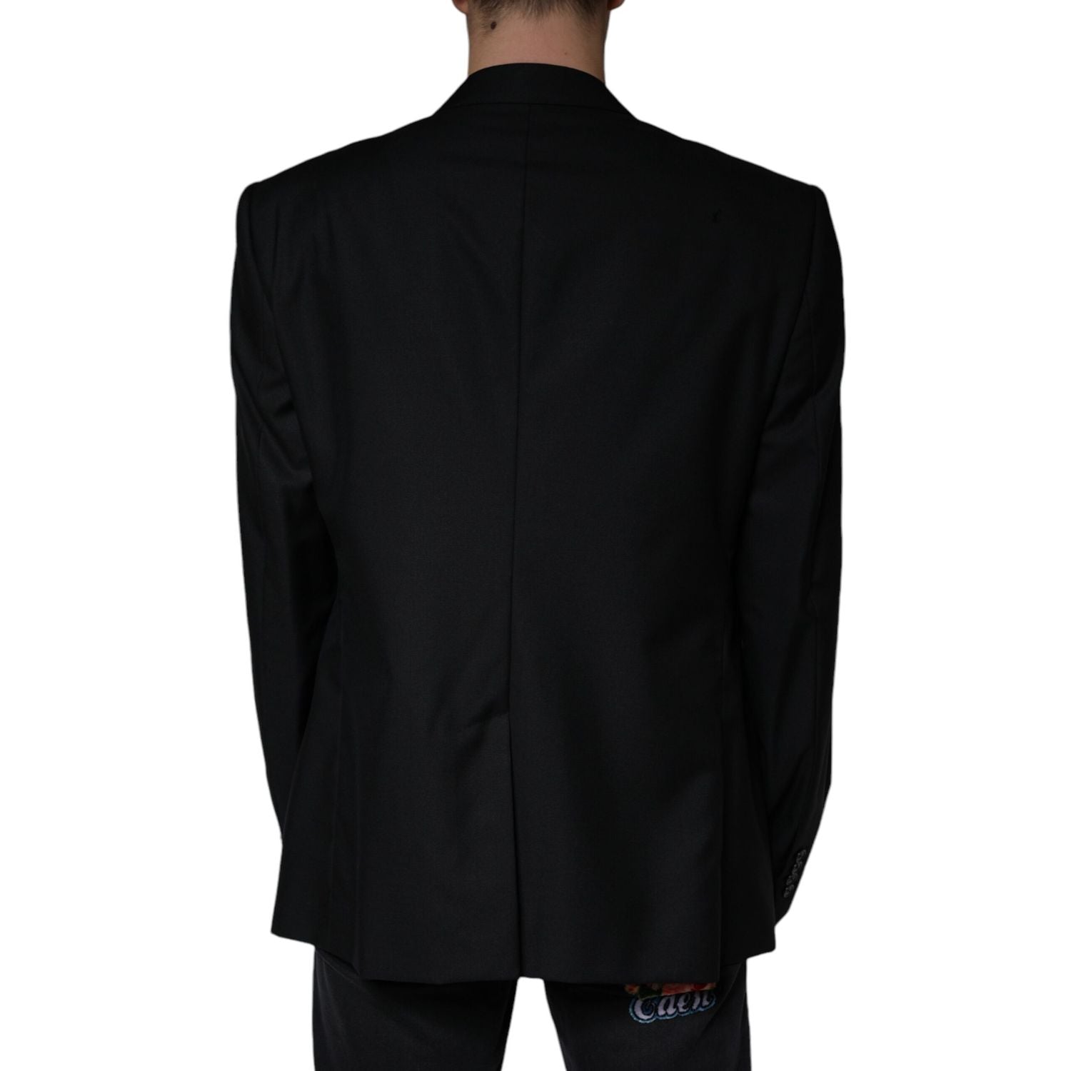 Dolce & Gabbana Black Wool Single Breasted Men Coat Blazer