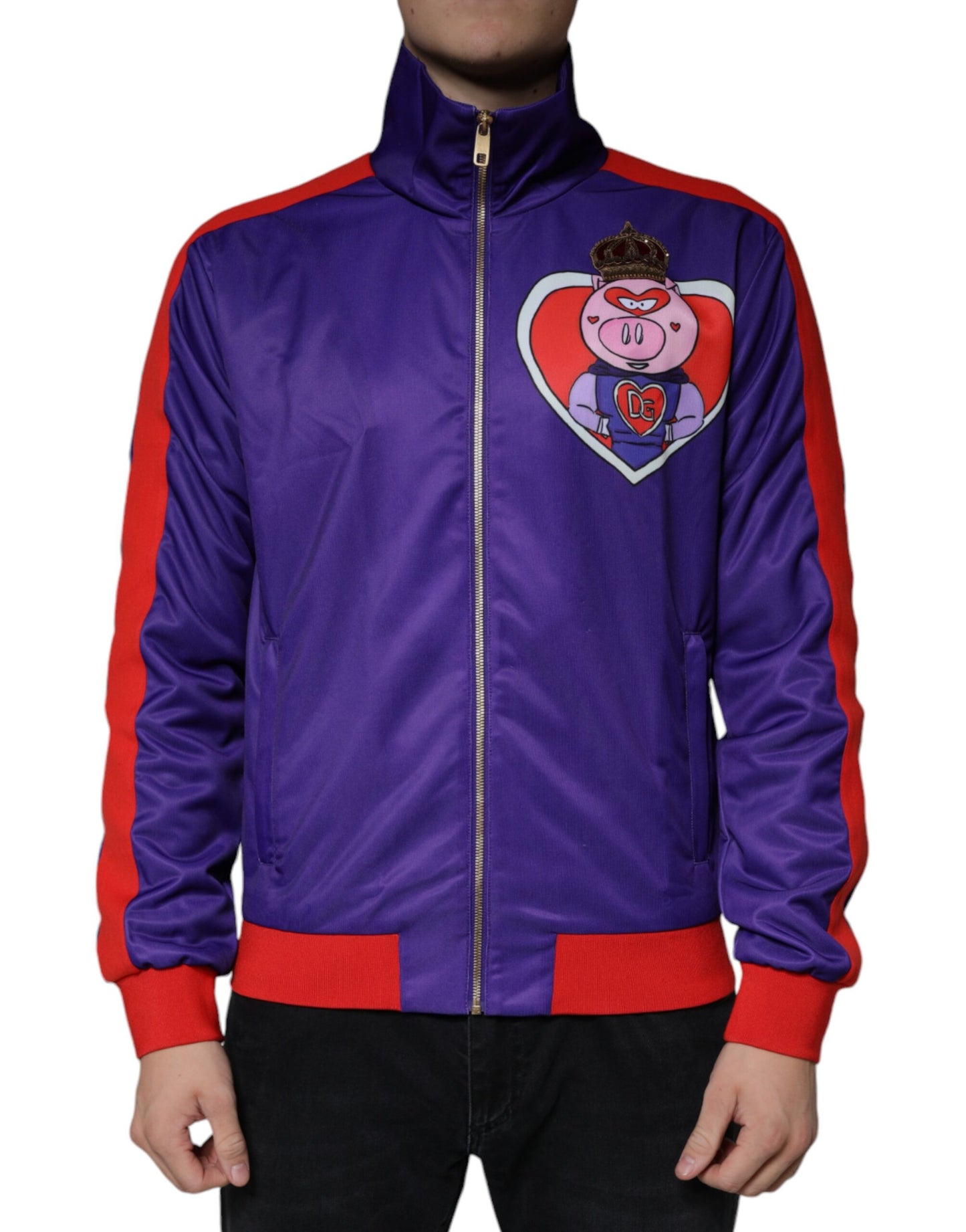 Dolce & Gabbana Purple YEAR OF THE PIG Full Zip Bomber Jacket Dolce & Gabbana