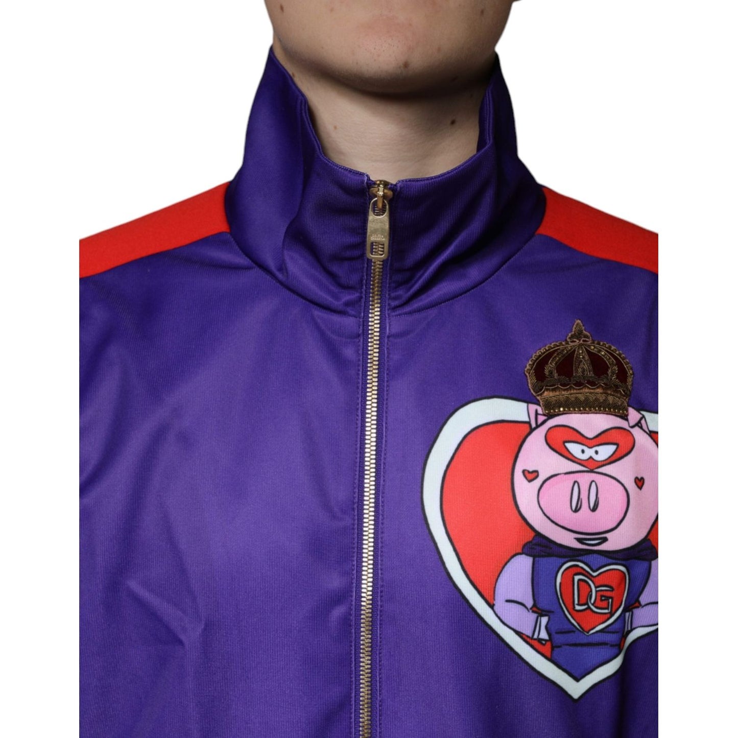 Dolce & Gabbana Purple YEAR OF THE PIG Full Zip Bomber Jacket Dolce & Gabbana