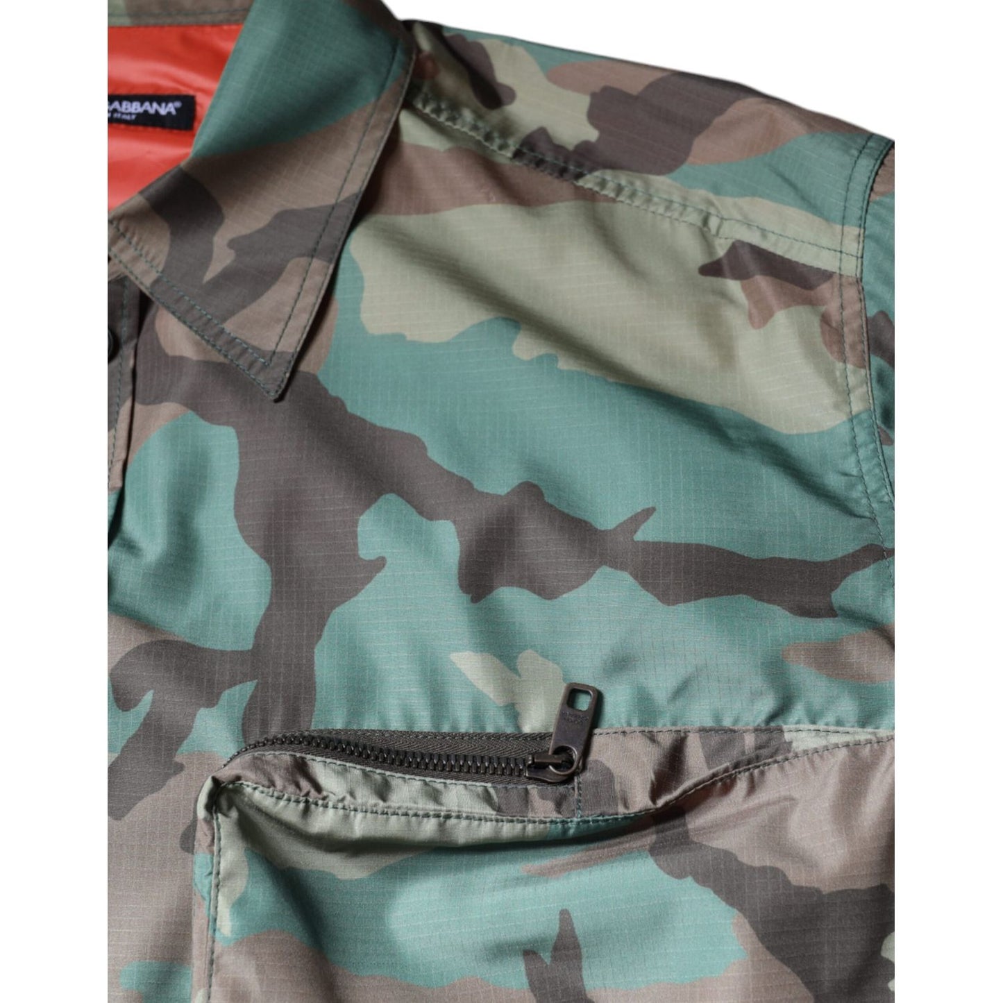 Dolce & Gabbana Multicolor Camouflage Button Down Shirt