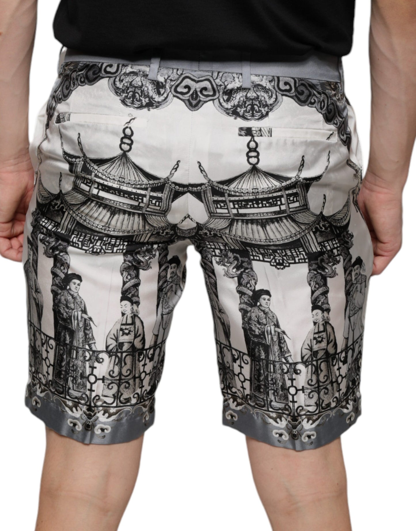 Dolce & Gabbana Multicolor Printed Silk Men Bermuda Shorts Dolce & Gabbana