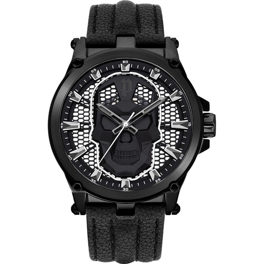 Police Black Leather Dress Watch