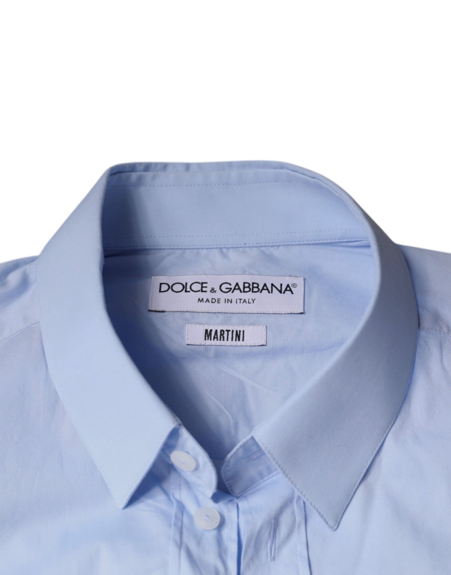 Dolce & Gabbana Light Blue MARTINI Cotton Dress Formal Shirt Dolce & Gabbana