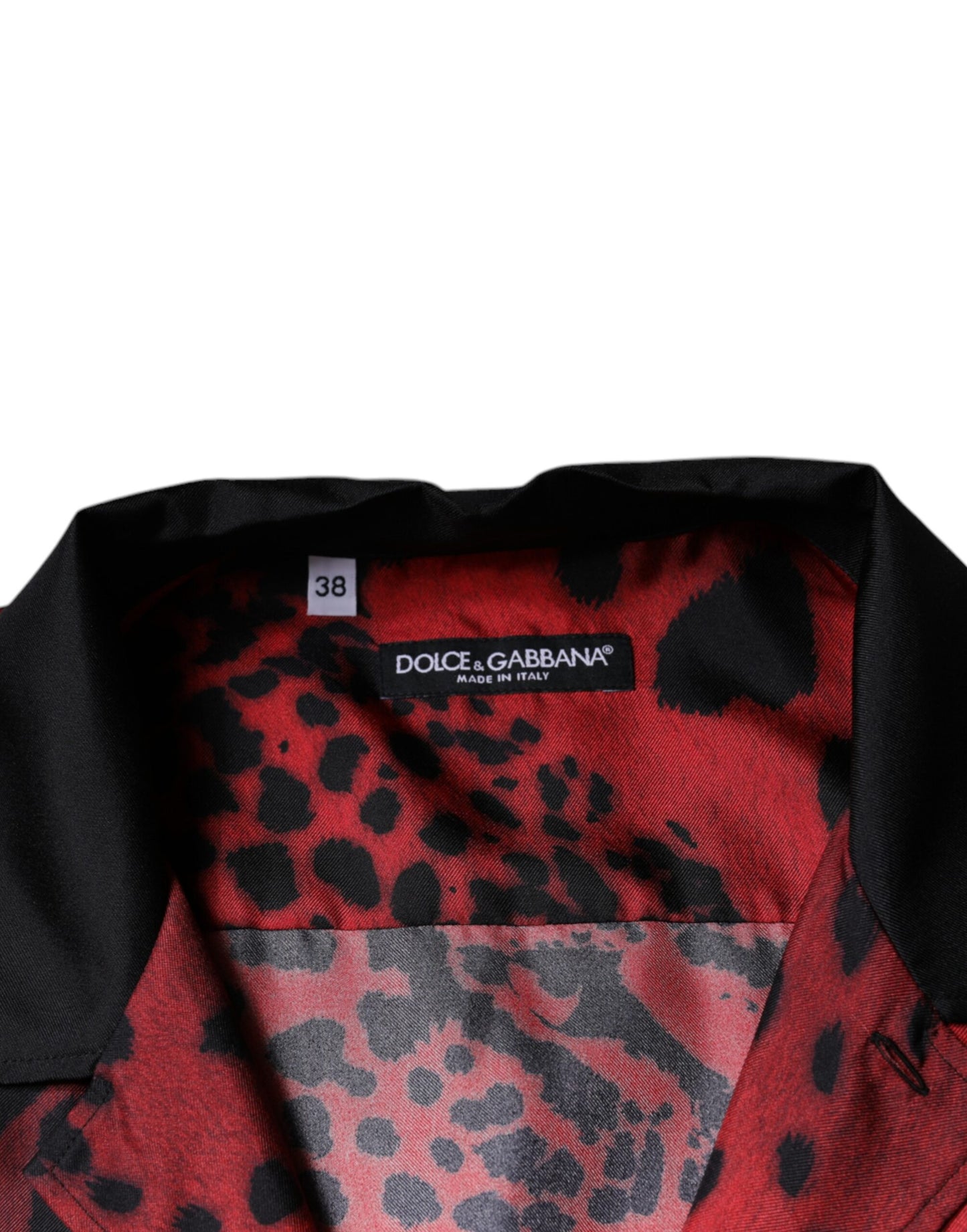 Dolce & Gabbana Red Leopard Silk Button Down Casual Shirt Dolce & Gabbana