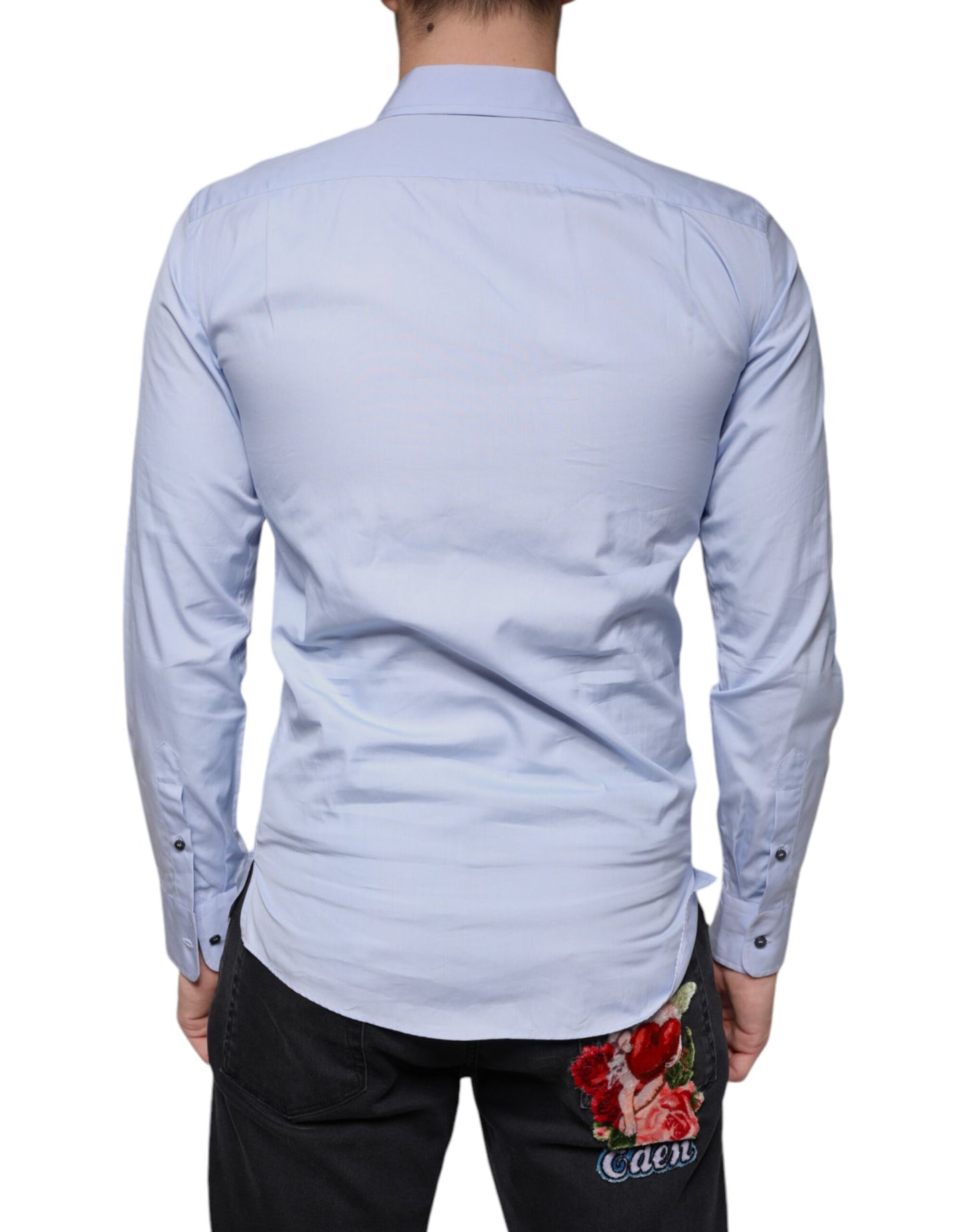 Dolce & Gabbana Light Blue Cotton Men Dress Formal Shirt Dolce & Gabbana