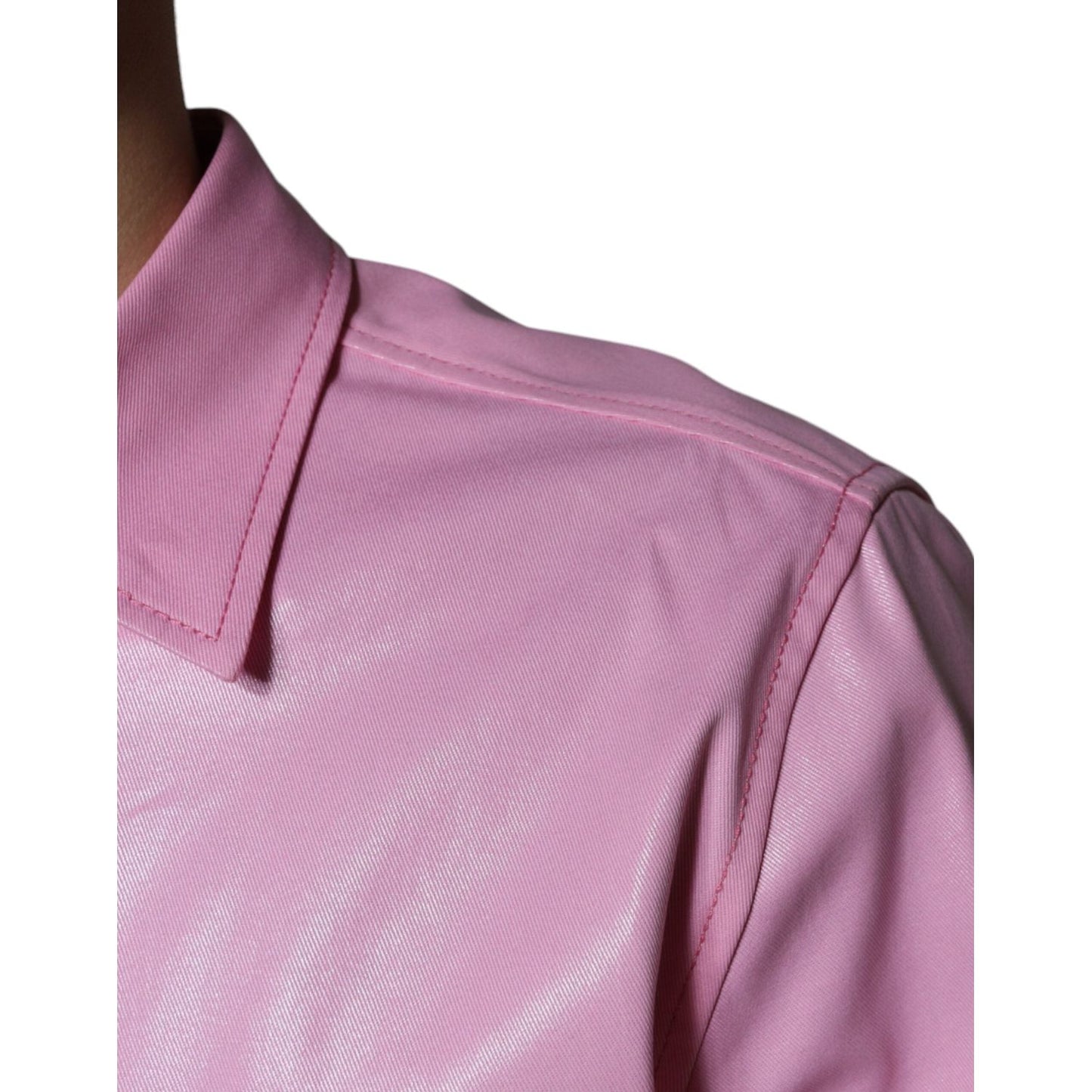 Dolce & Gabbana Pink Cotton Collared Button Down Shirt Dolce & Gabbana