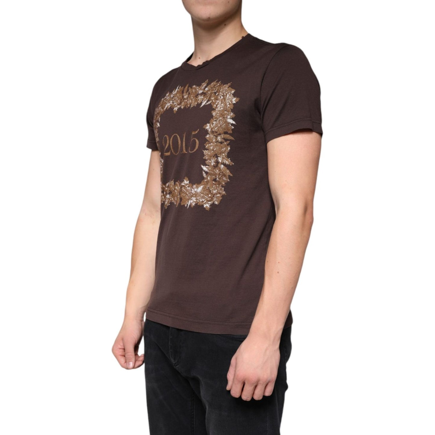 Dolce & Gabbana Brown New Year 2015 Cotton Crew Neck T-shirt Dolce & Gabbana