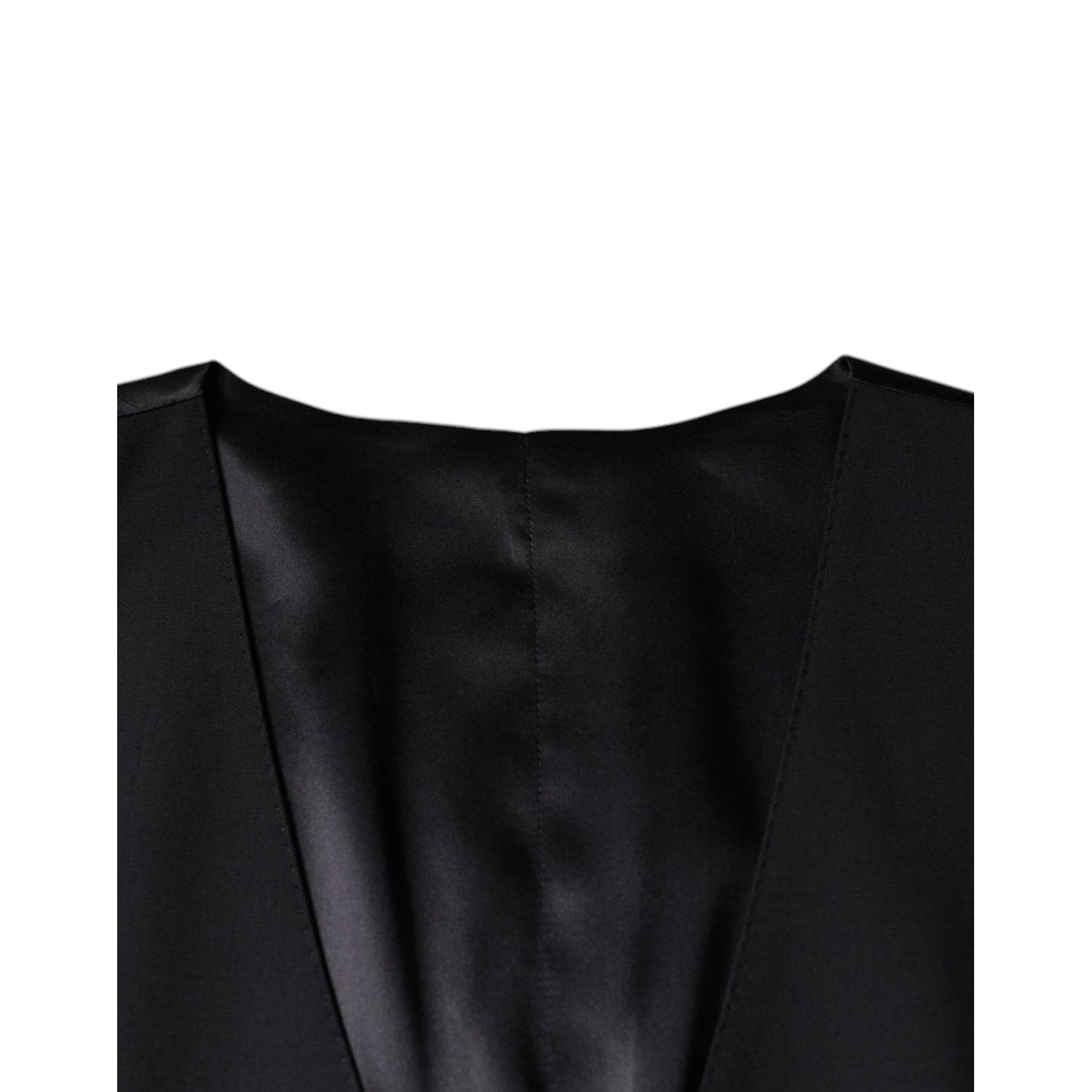 Dolce & Gabbana Black Wool Waistcoat Dress Formal Vest