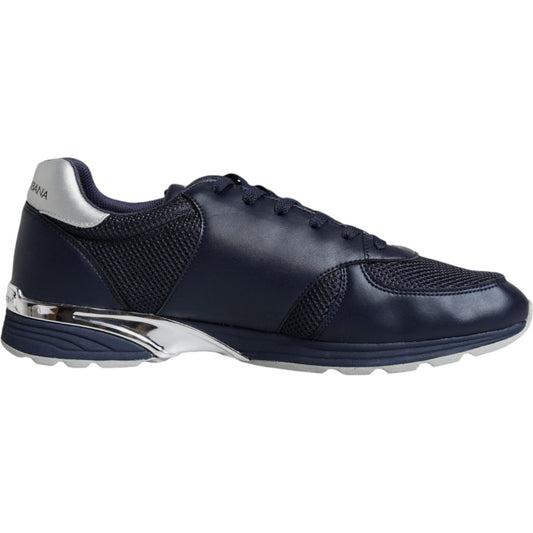 Dolce & Gabbana Blue Logo Leather Casual Men Sneakers Shoes Dolce & Gabbana