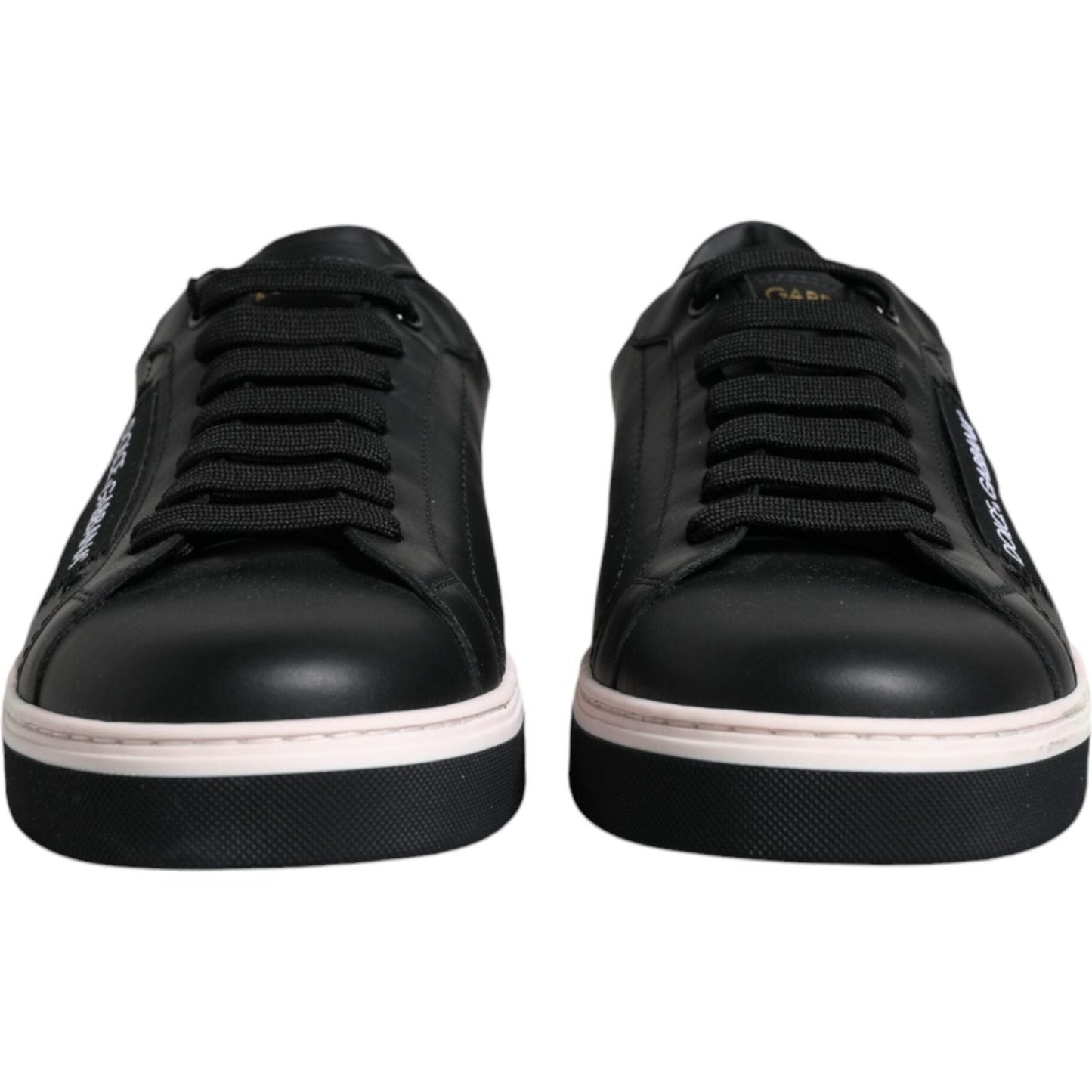 Dolce & Gabbana Black Leather Low Top Men Sneakers Shoes Dolce & Gabbana