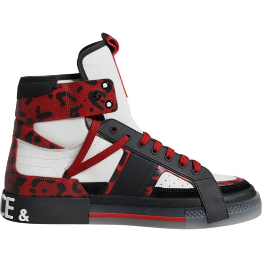 Dolce & Gabbana Multicolor Leather High Top Sneakers Shoes