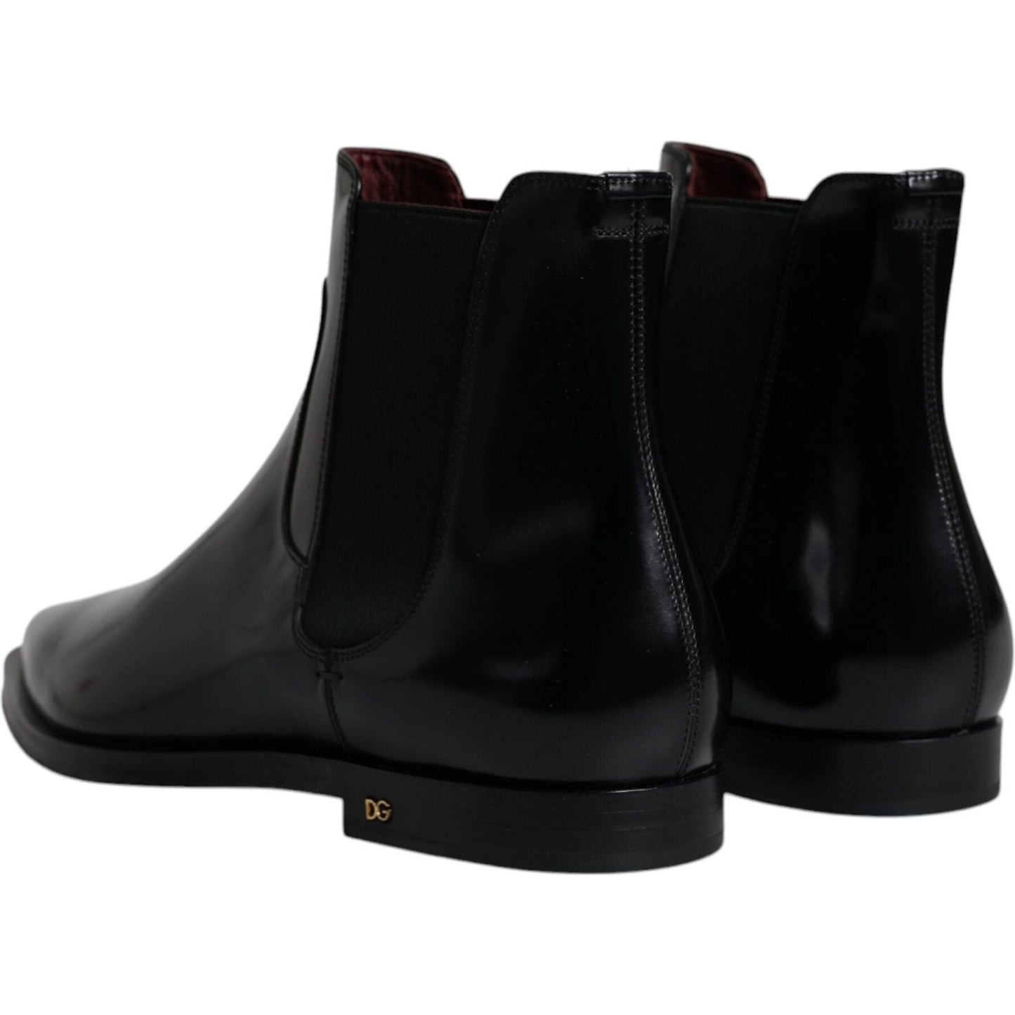 Dolce & Gabbana Black Leather Chelsea Men Ankle Boots Shoes Dolce & Gabbana