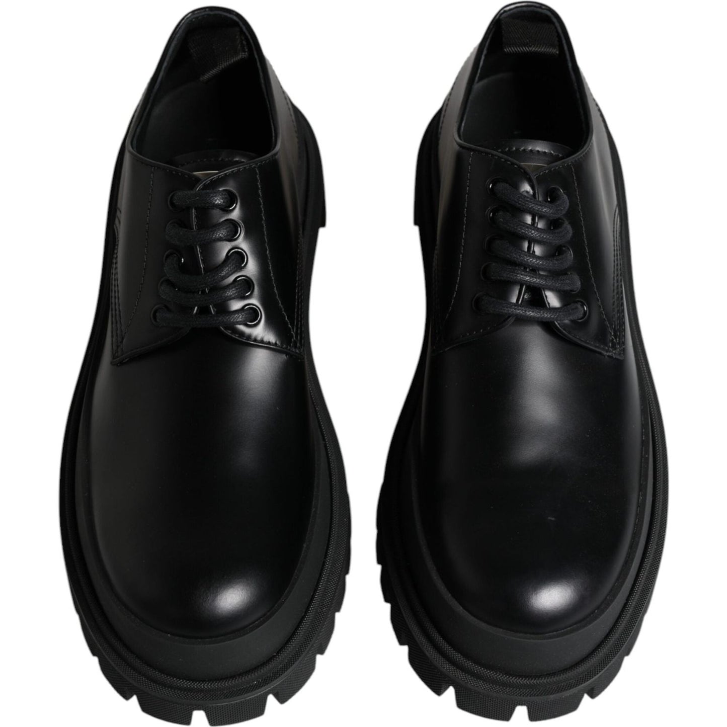 Dolce & Gabbana Black Leather Lace Up Trekking Dress Shoes Dolce & Gabbana