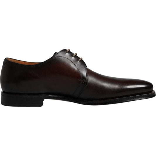 Dolce & Gabbana Black Leather Lace Up Men Derby Formal Shoes