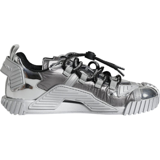 Dolce & Gabbana Silver Polyester NS1 Low Top Sneakers Shoes