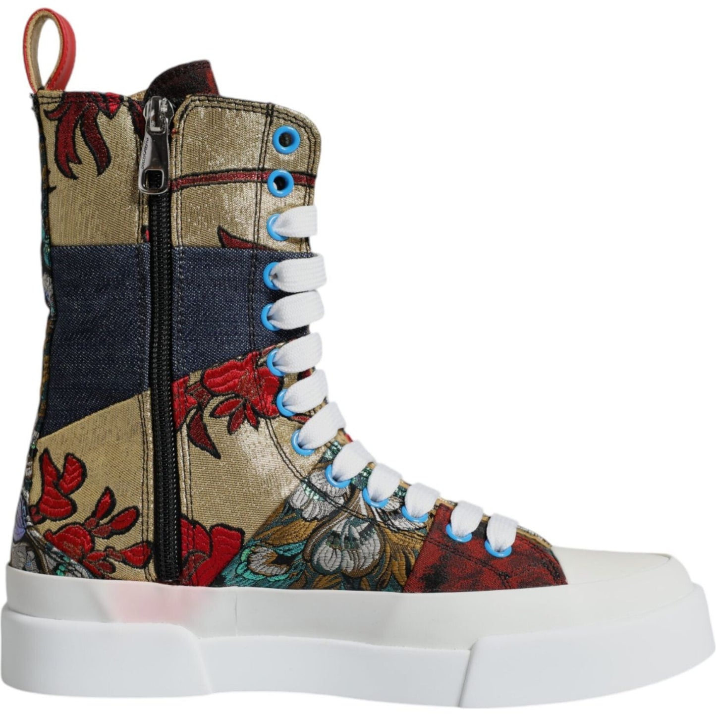 Dolce & Gabbana Multicolor Patchwork High Top Sneakers Shoes Dolce & Gabbana