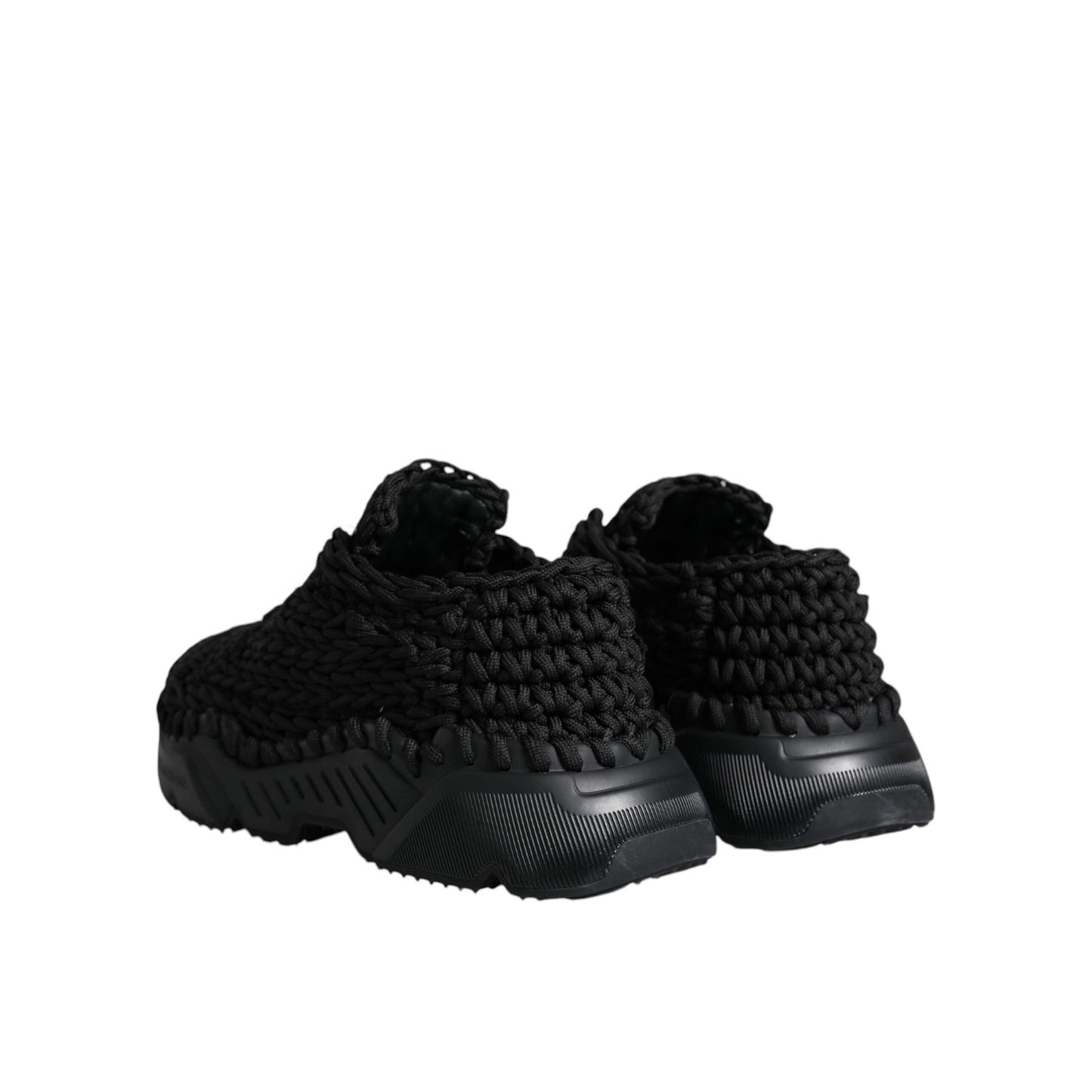 Dolce & Gabbana Black Knitted Daymaster Sneakers Shoes