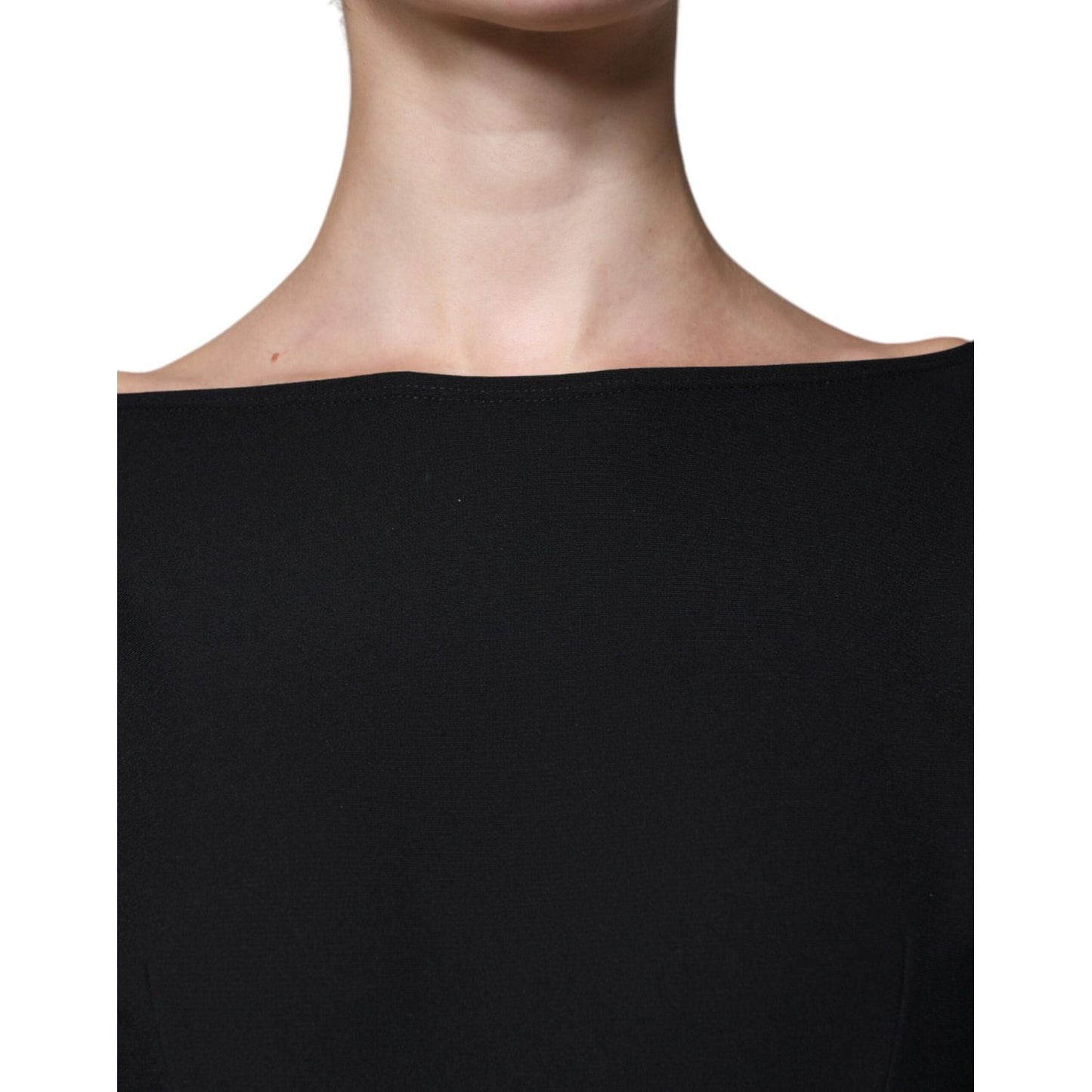 Dolce & Gabbana Black Viscose Cut Out A-line Long Sleeves Mini Dress Dolce & Gabbana