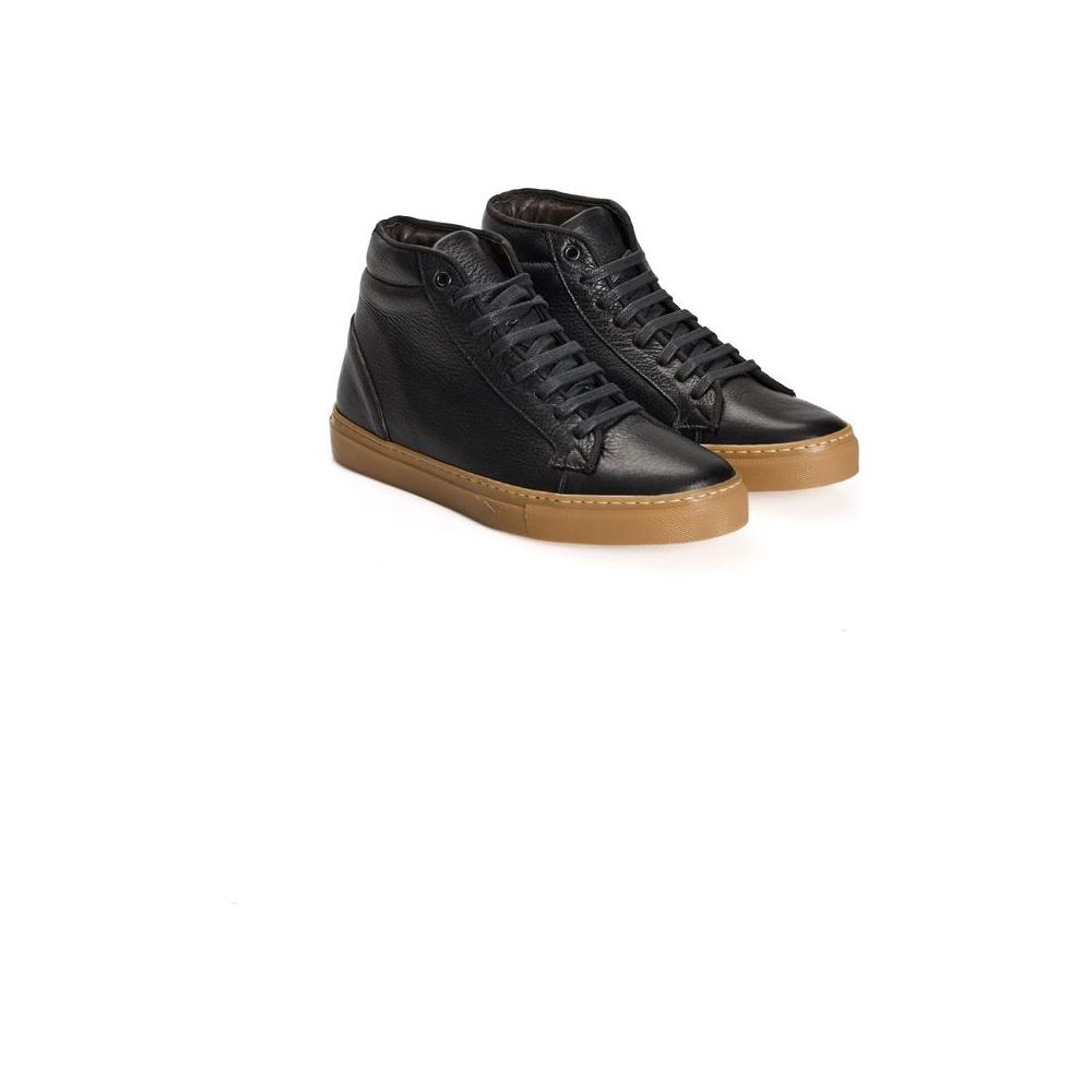 Roberto Pepe Luxury Black Calfskin Sneaker Roberto Pepe Luxury