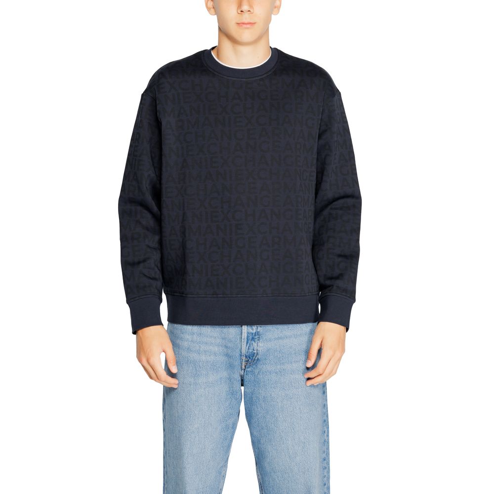 Armani Exchange Blue Cotton Sweater Armani Exchange