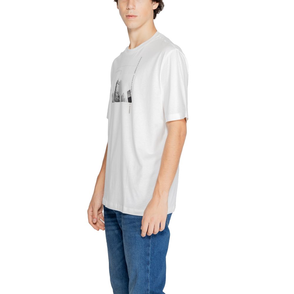 Armani Exchange White Cotton T-Shirt Armani Exchange