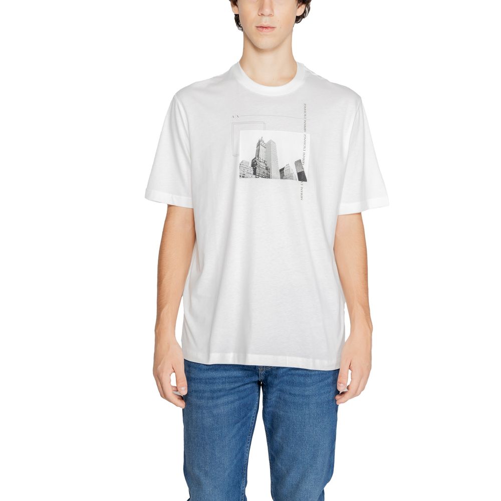 Armani Exchange White Cotton T-Shirt Armani Exchange