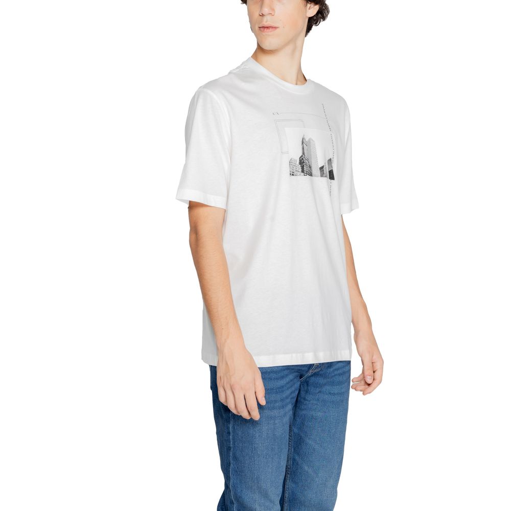 Armani Exchange White Cotton T-Shirt Armani Exchange