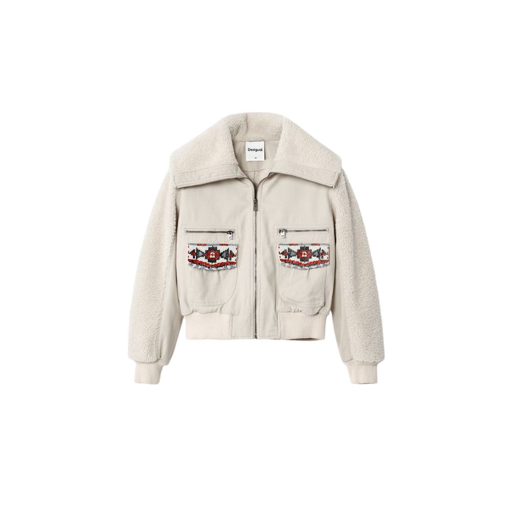 Desigual Beige Cotton Jackets & Coat Desigual