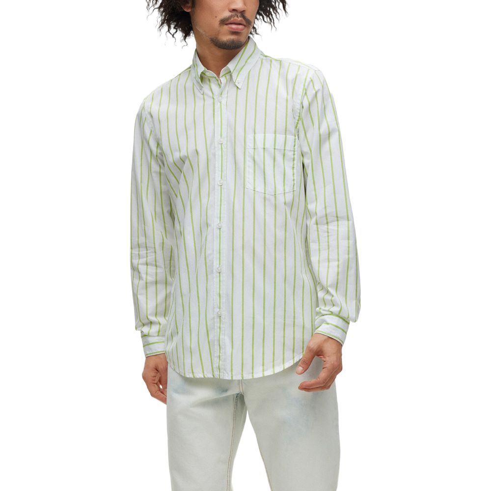 Hugo Boss Green Cotton Shirt Hugo Boss