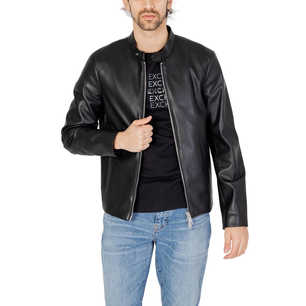 Armani Exchange Black Polyester Jacket Armani Exchange