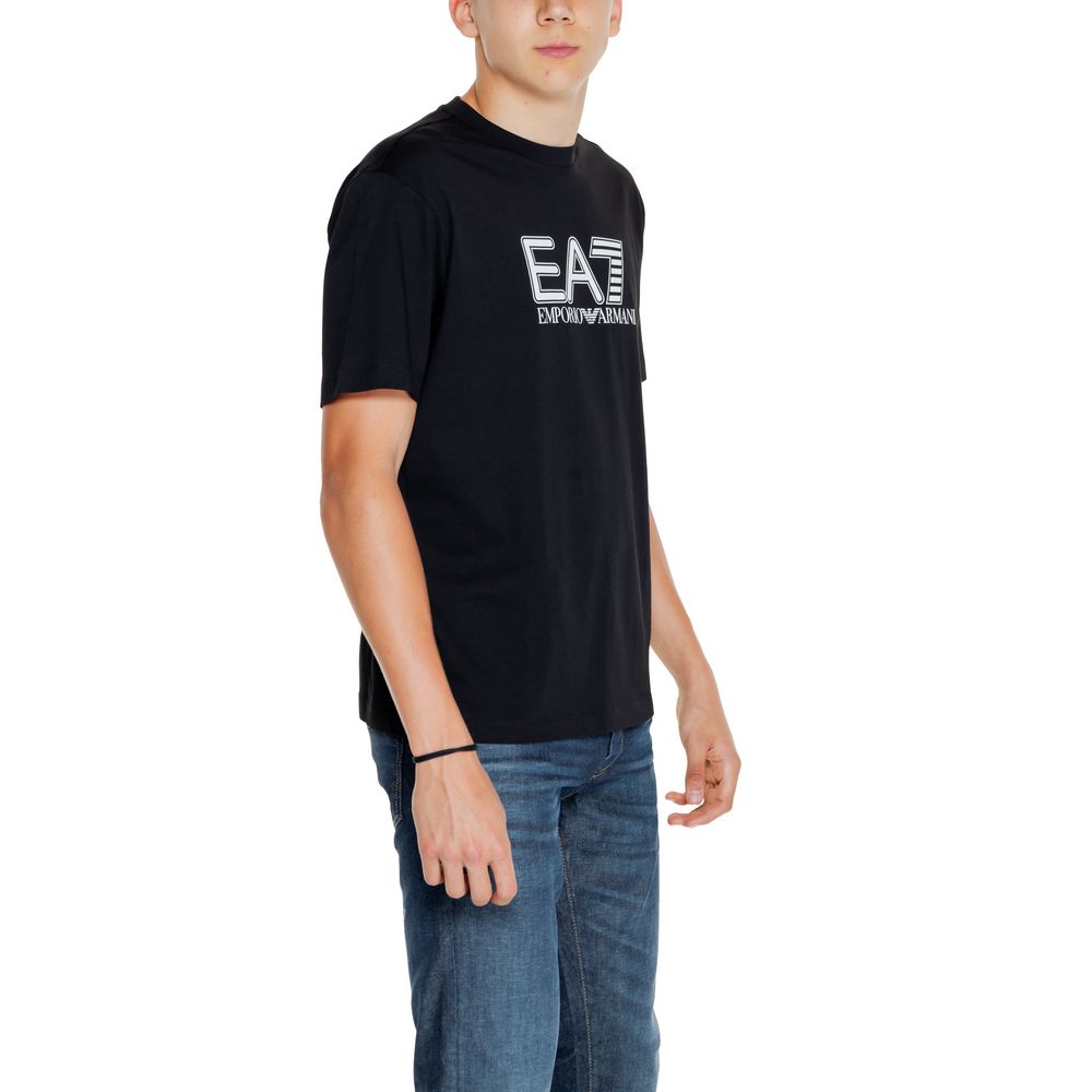 EA7 Emporio Armani Black Cotton T-Shirt EA7 Emporio Armani