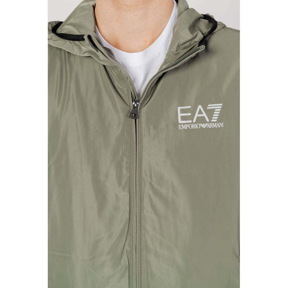 EA7 Emporio Armani Green Polyester Jacket EA7 Emporio Armani