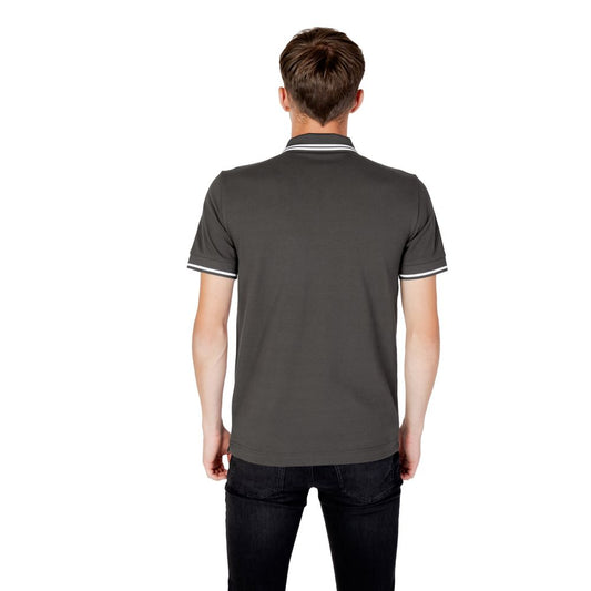 EA7 Emporio Armani Gray Cotton Polo Shirt EA7 Emporio Armani