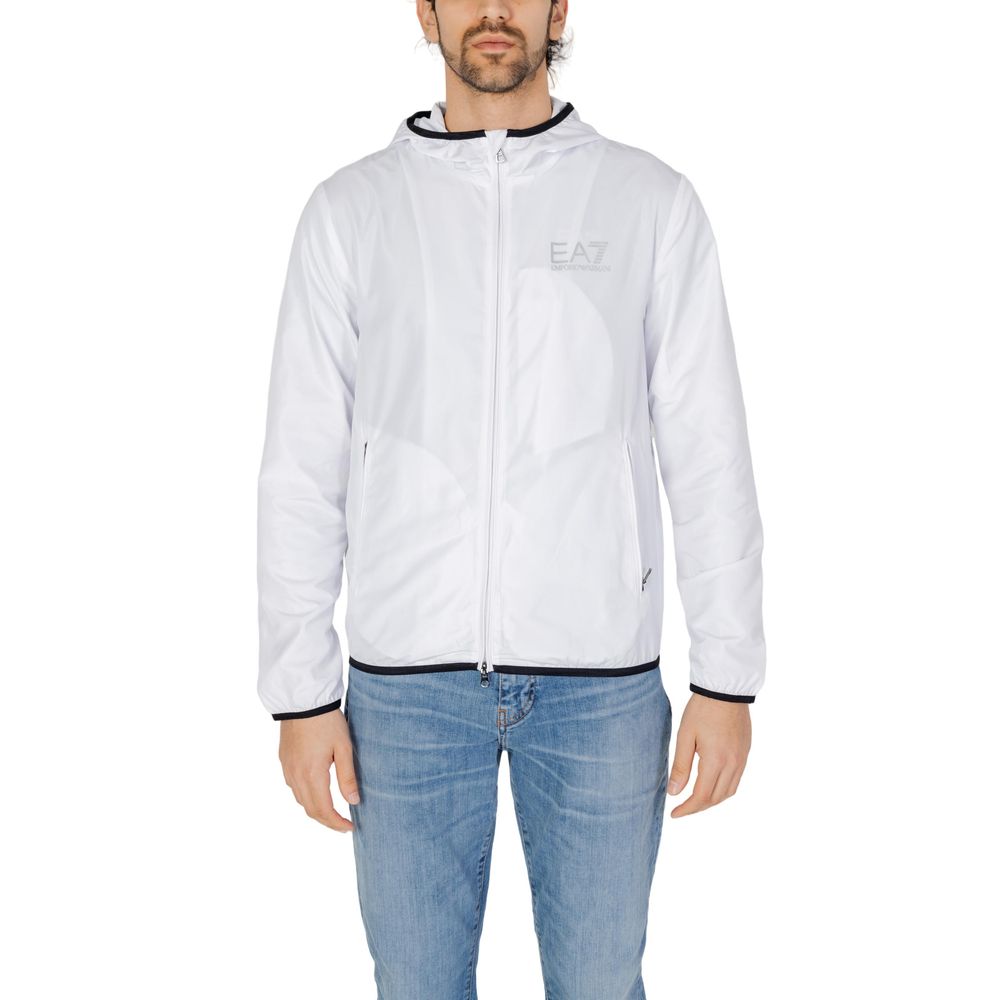 EA7 Emporio Armani White Polyester Jacket EA7 Emporio Armani