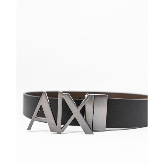 Armani Exchange Black Leather Belt